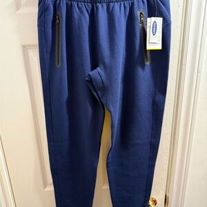Old Navy Men's Navy Blue Jogger Sweatpants with Zipper Pockets